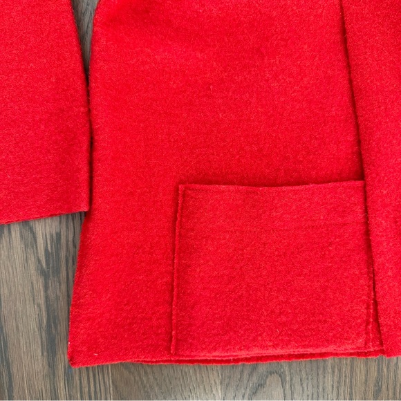 Eileen Fisher Lightweight Boiled Wool Kimono Sweater Jacket in Red Size Small - Picture 4 of 8